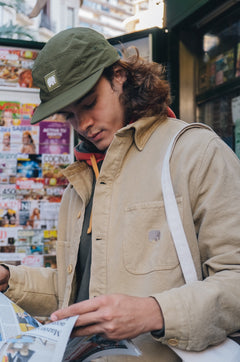 Water Repellent Nylon Five Panel Cap Dark Olive