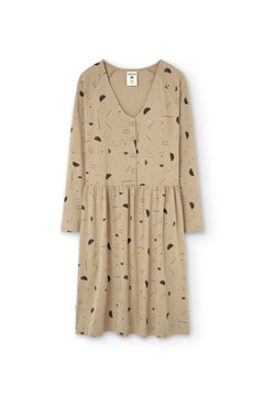 Giorgia Dress With Raglan Sleeves Beige Sidereal Rain
