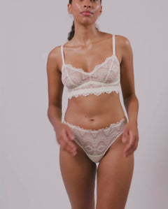 Lace Thong 3-Pack Cream