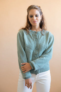 Tanaisie Merino Cardigan Mint Green