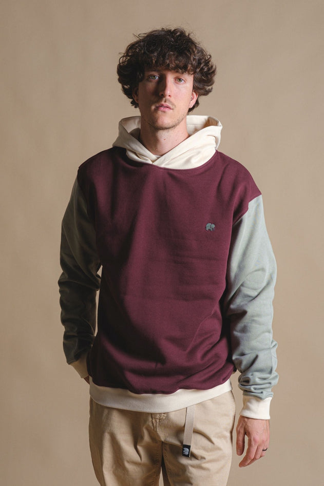 Color Block Hoodie Nightfall Ruby