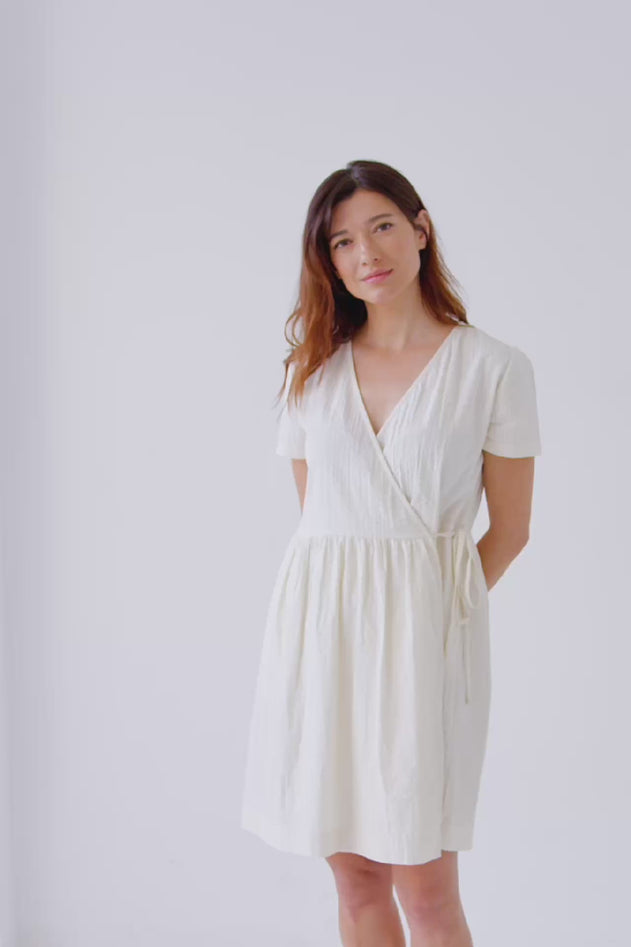 Benoit Beige Wrap Dress Off-White