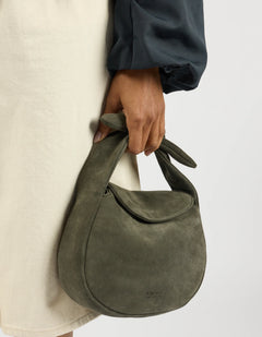 Coco Croissant Bag Moss Green Suede