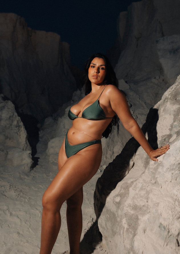 Cora Triangle Bikini Top Army Green