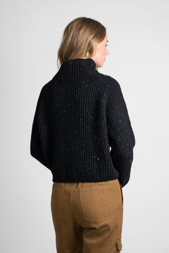 Recycled Wool Turtleneck Sweater Black