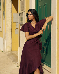 Annika Dress Merlot Red