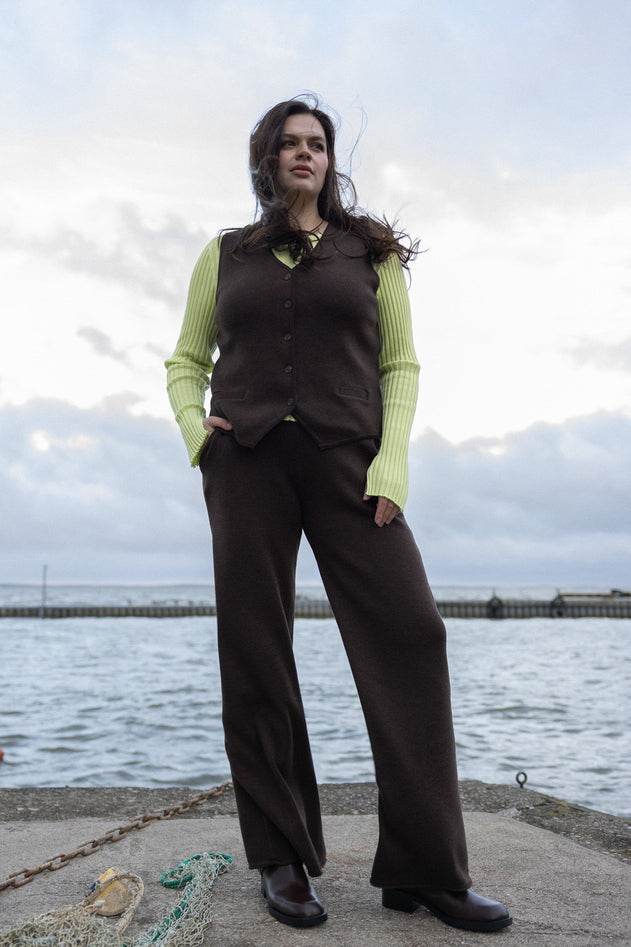 Bene Merino Wide Pants Chocolate