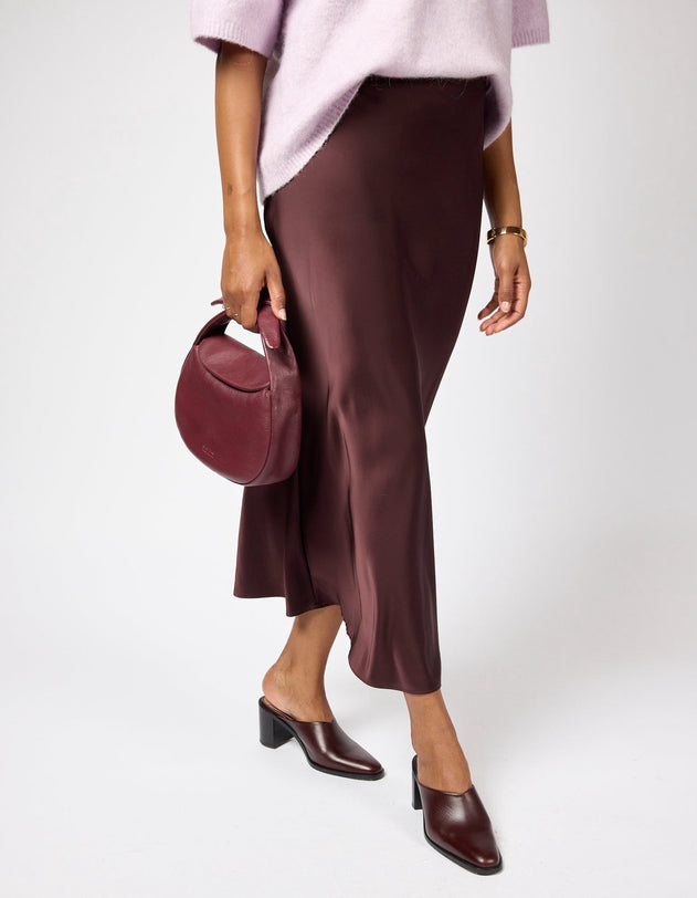 Coco Croissant Dark Cherry Soft Grain Leather