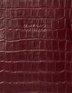 Blair Bag Dark Cherry Croco Print Leather