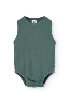 Baby's Haoa Waffle Romper Blue