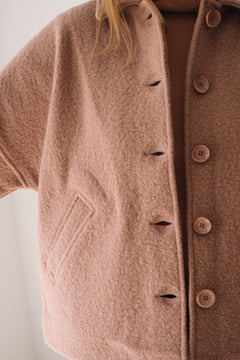 Merino Wool Short Coat in Pink