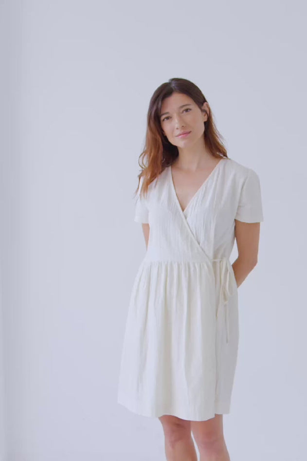 Benoit Beige Wrap Dress Off-White