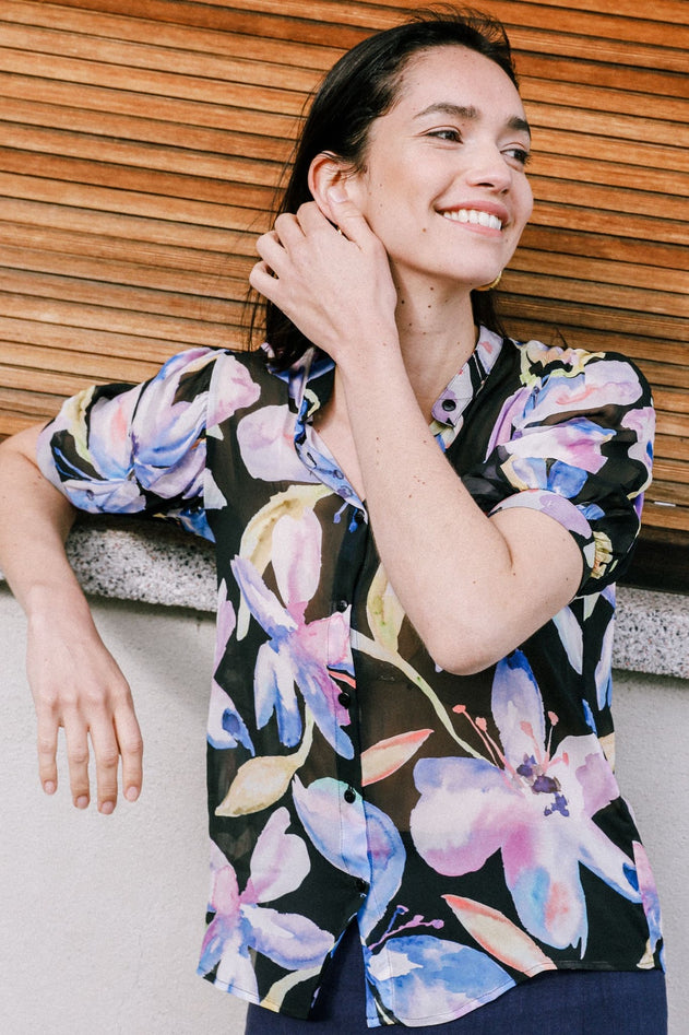 Magnolia Blouse Black Floral