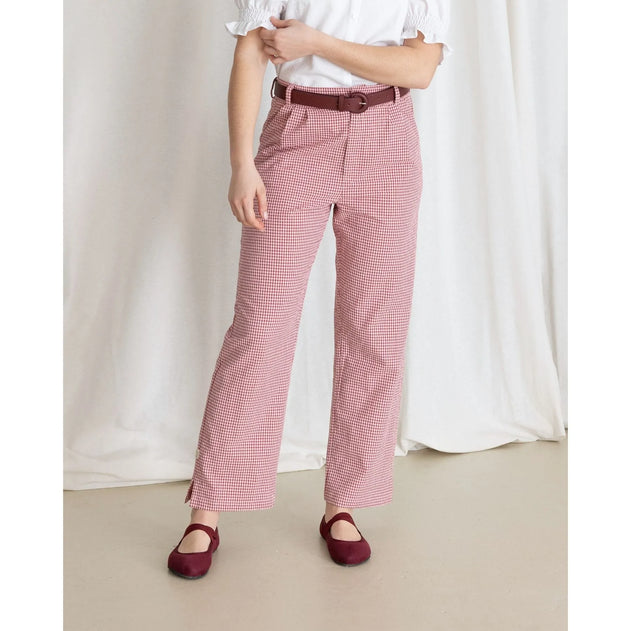 Vichy Trousers Burgundy