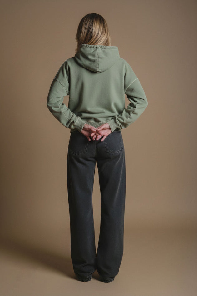 Women's Cepaes Pigment Heavyweight Oversized Hoodie Silver Green