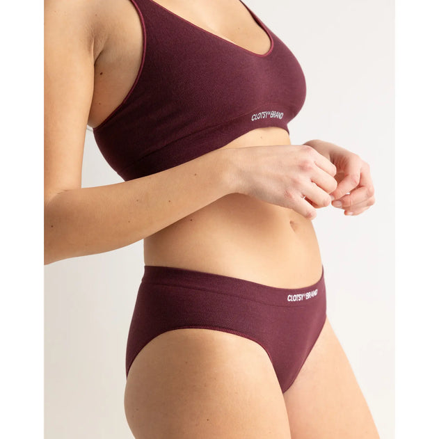 Clotsy Brand Bralette Burgundy