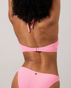 Strappy Bandeau Bikini Top Pink