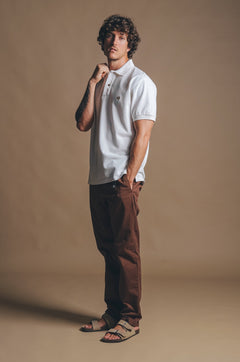 Alcalali Pigment Dyed Polo Shirt Almond Milk