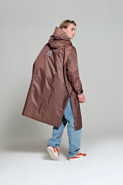Breton Blue Rain Poncho Brown