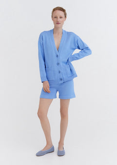 Knitted Cotton Cardigan and Shorts Set