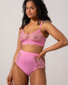 Lace Medium Flow Period Underpants Highwaist Briefs Candy Pink