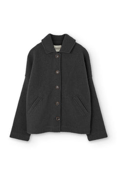 Merino Wool Short Coat in Grey