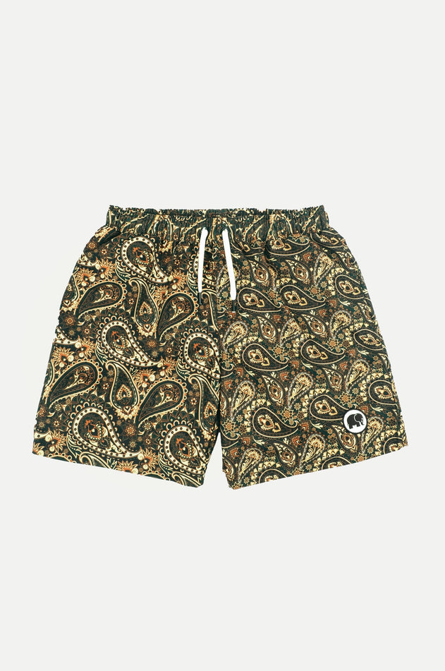 Forest Paisley Swim Trunks Green
