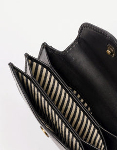 Harmonica Wallet Black Classic Leather