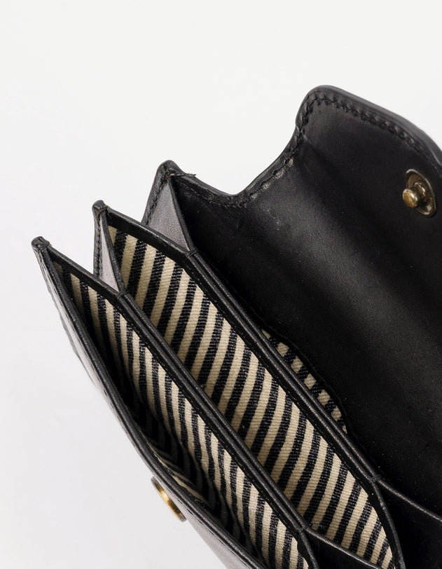 Harmonica Wallet Black Classic Leather
