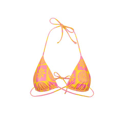 Triangle Bikini Top Symbols Pink/Yellow