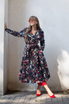 Double Breasted Trench Coat Black Rose Garden