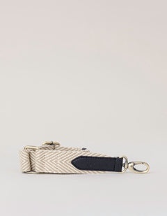 Herringbone Webbing Strap Sand & Black Vegan Uppeal™