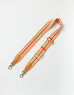 Striped Webbing Strap Orange, Red & Cognac Classic Leather