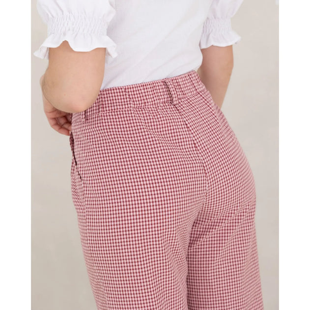 Vichy Trousers Burgundy