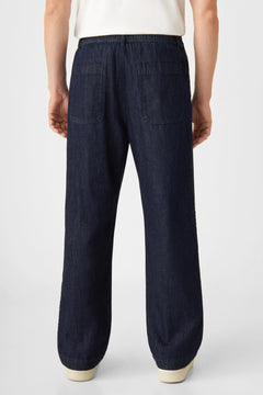 Loom Loose Lightweight Hemp Blend Chinos Raw Blue