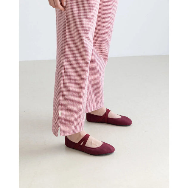 Vichy Trousers Burgundy