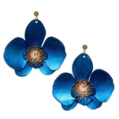 Butterfly Orchid Stud Earrings Seadust Green