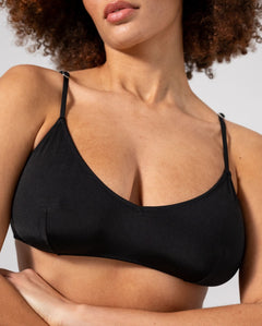 Strappy Scoop Bikini Top Black