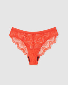 Lace Cheeky Light Flow Period Panties Fiery Red