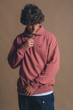 Men's Sauce Pigment Quarter Zip Sweater Burning Sky