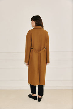 Double-breasted coat carmel