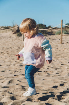 Kids' Color Block Hoodie Pale Pink