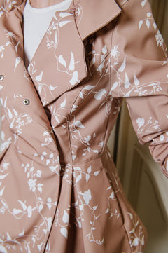 Short Double Breasted Raincoat Rose Blush