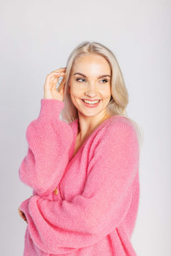 Elsie Mohair Cardigan Lollipop Pink