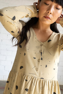 Giorgia Dress With Raglan Sleeves Beige Sidereal Rain