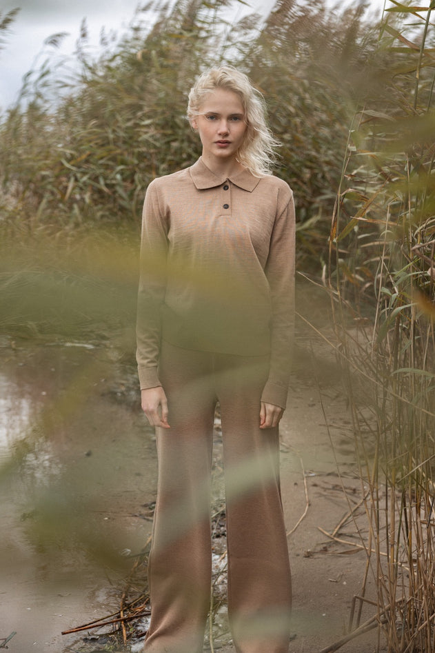 Bene Merino Wide Pants Beige