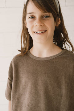 Kid's Harper Oversized Terry T-Shirt Brown