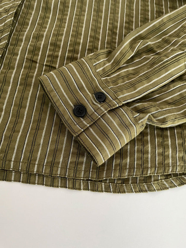 Rio Organic Cotton Shirt Green Stripe