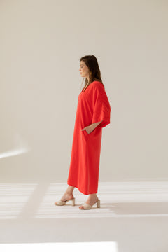Mathilde Kimono Dress Red