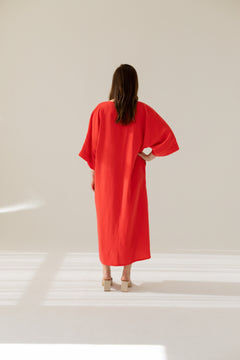 Mathilde Kimono Dress Red